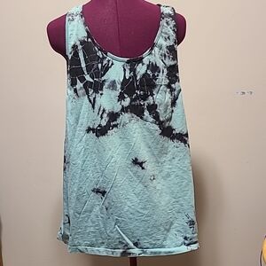 NWOT Men's Tie-Dye Tank Top - Black and Mint